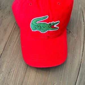 Red, Lacoste Crocodile 🐊 hat